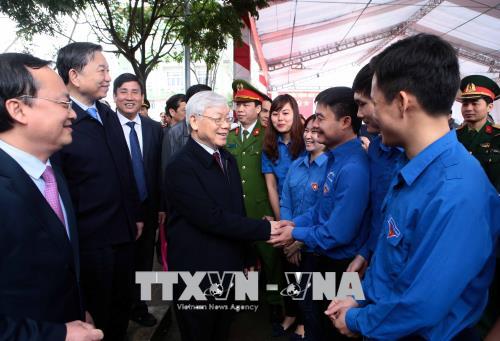 Tổng Bí thư Nguyễn Phú Trọng thăm, chúc Tết Đảng bộ, chính quyền, nhân dân tỉnh Hưng Yên